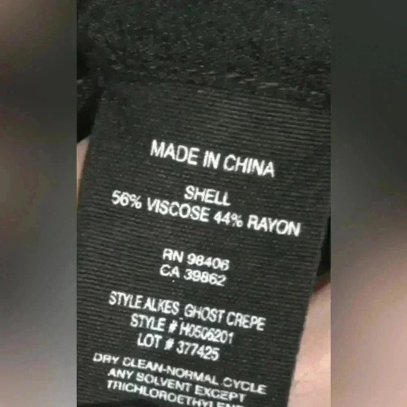 MEDIUM THEORY ALKES GHOST CREPE EYELET MEDIUM BLACK CROCHET ANKLE LEG PANTS - Picture 9 of 9